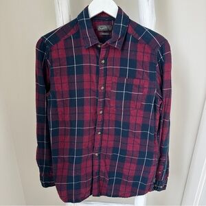 Jack and Jones Originals Red and Blue Plaid Flannel Shirt Size Medium
